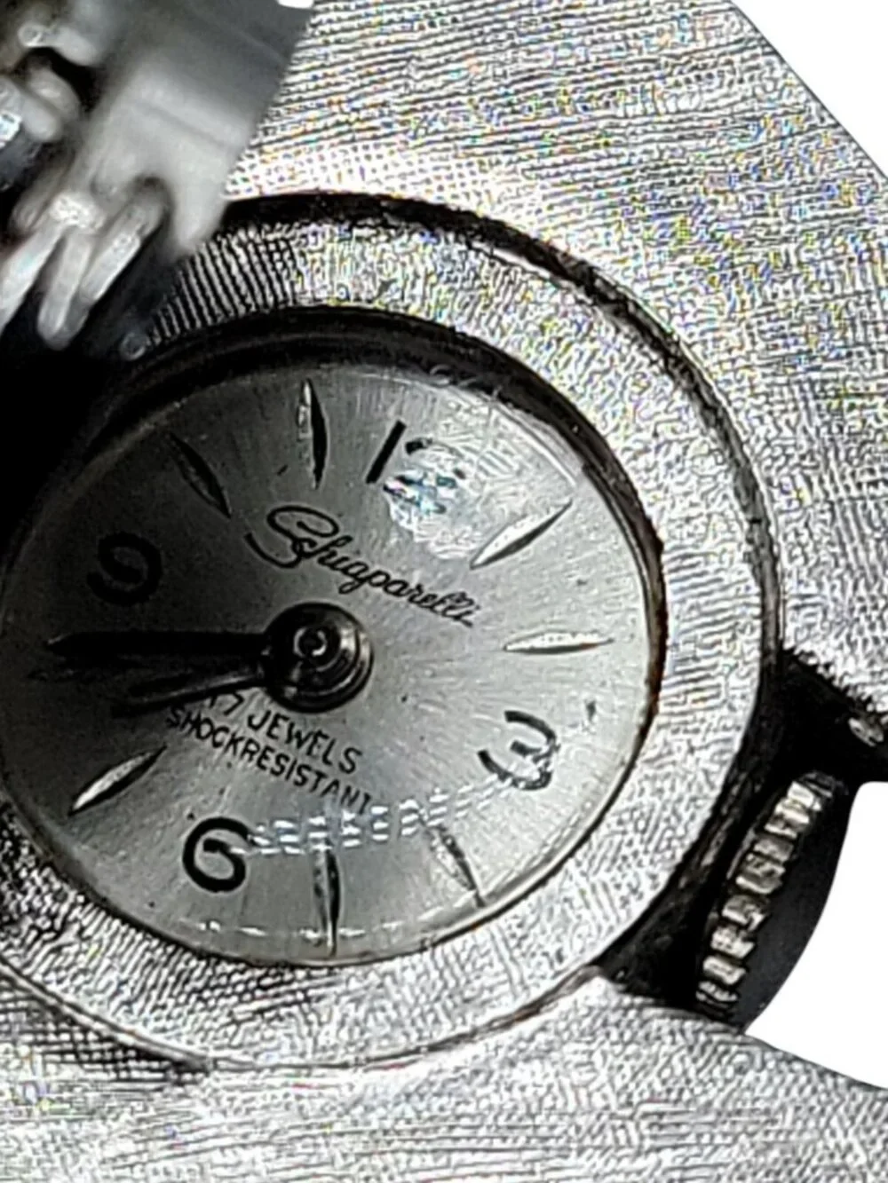 Schiaparelli Pendant Watch Vintage Rhinestone Cluster Top Silver Tone Rare Find